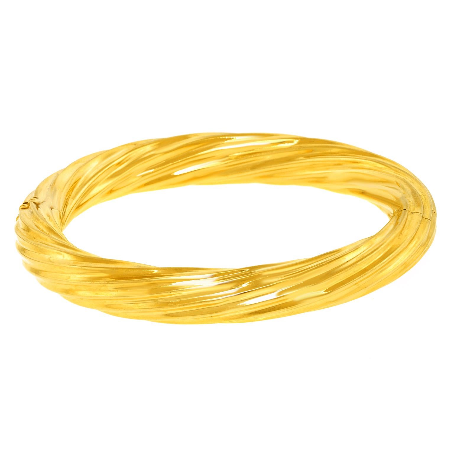 Sechziger Jahre Italienisch Kabel Twist Gold-Armband im Angebot 4