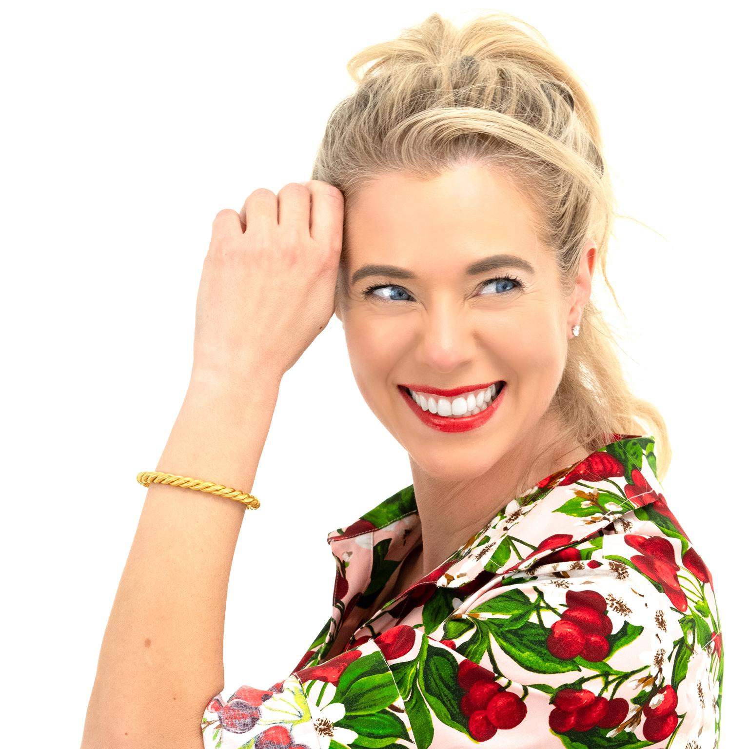Circa 1960s, 18k, Italy.  This timeless 18k yellow gold cable twist bracelet epitomizes casual chic. The look is effortlessly everyday and brilliantly classic. It has a pleasant heft and feels wonderful on the arm. Finely made and hinged for ease of