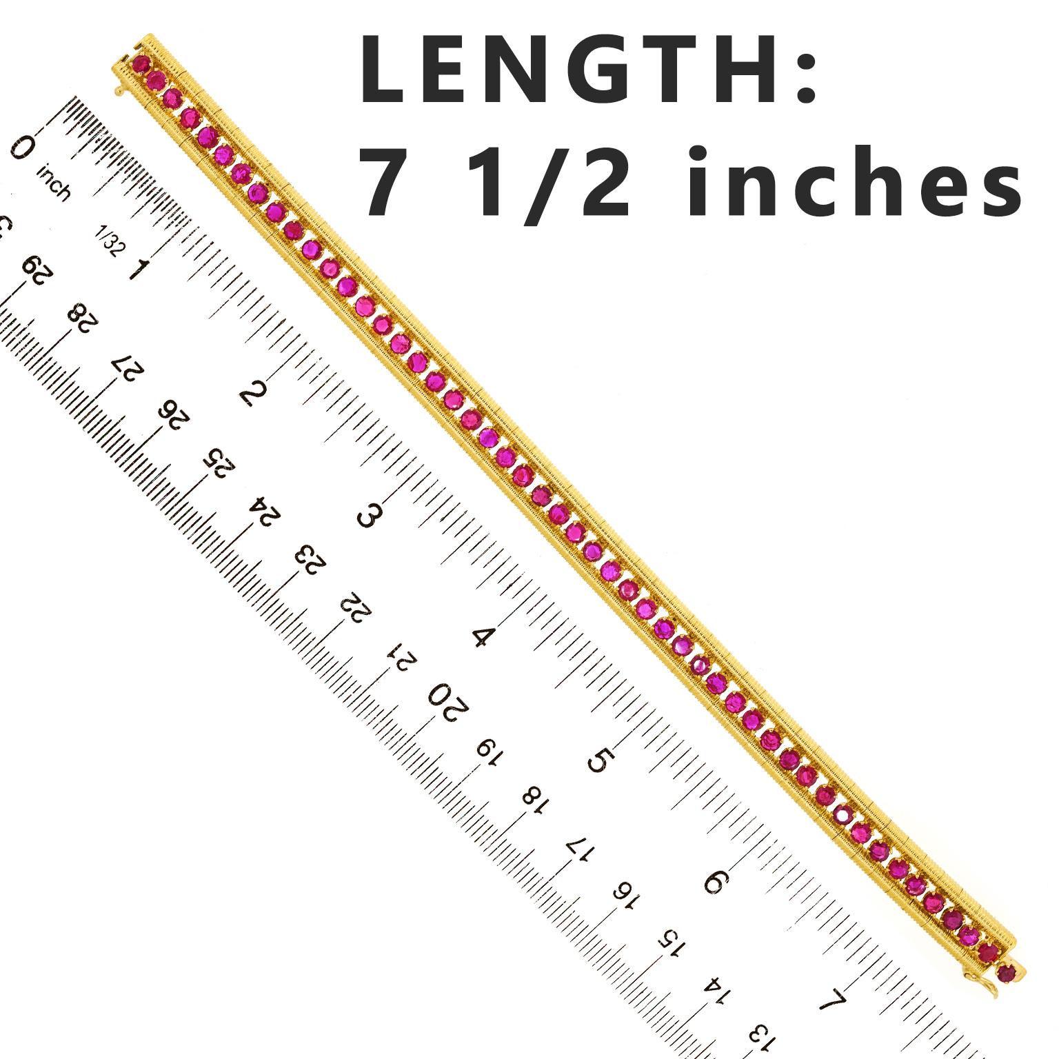 Bracciale in rubino italiano degli anni Sessanta 1