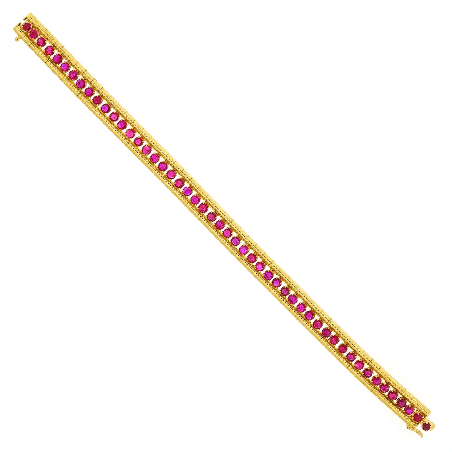 Bracciale in rubino italiano degli anni Sessanta 2