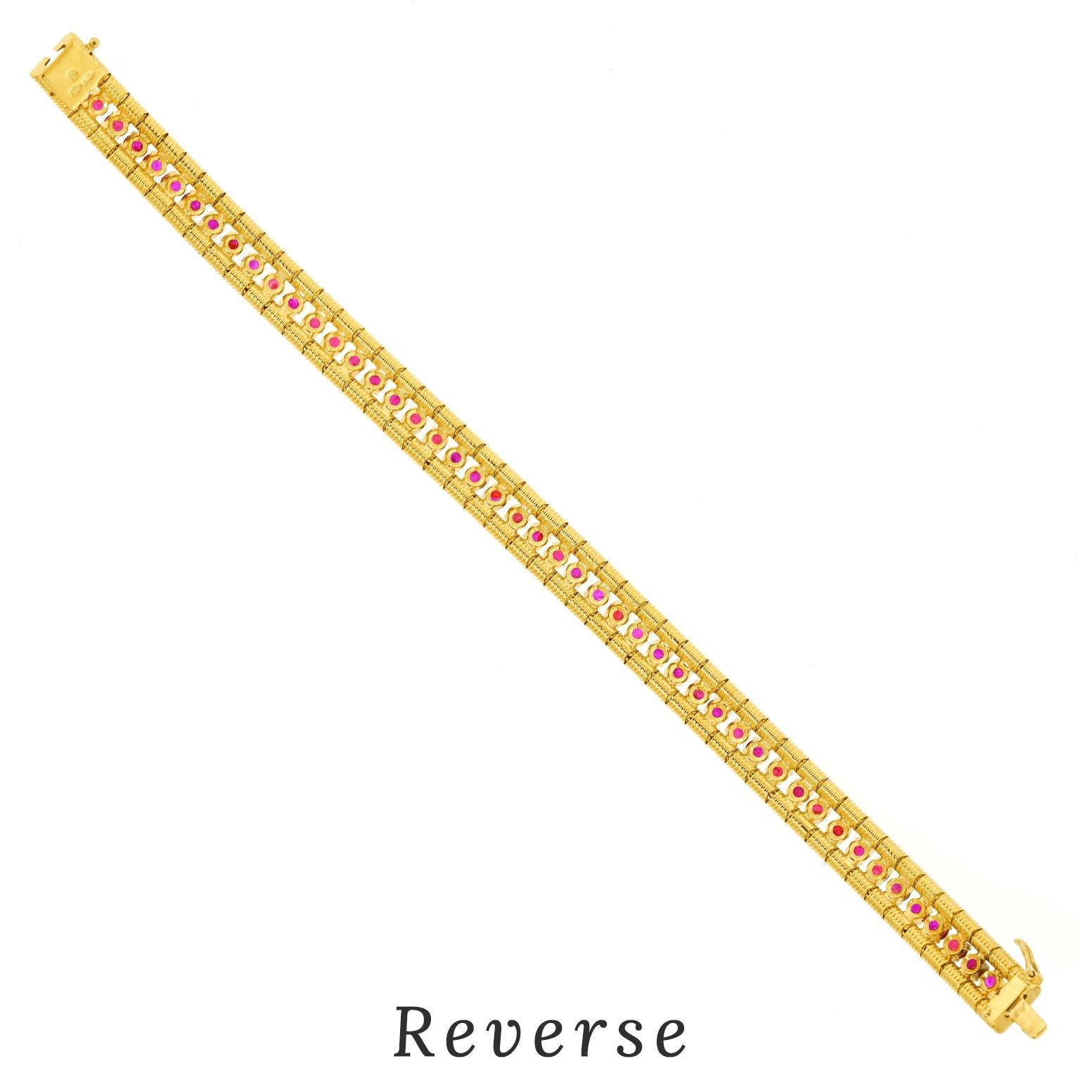 Bracciale in rubino italiano degli anni Sessanta 4