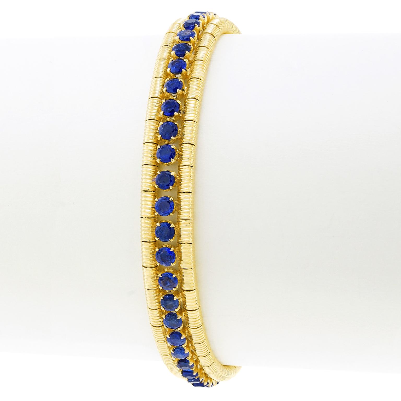 Sechziger Jahre Italienisches Saphirarmband (Rundschliff) im Angebot