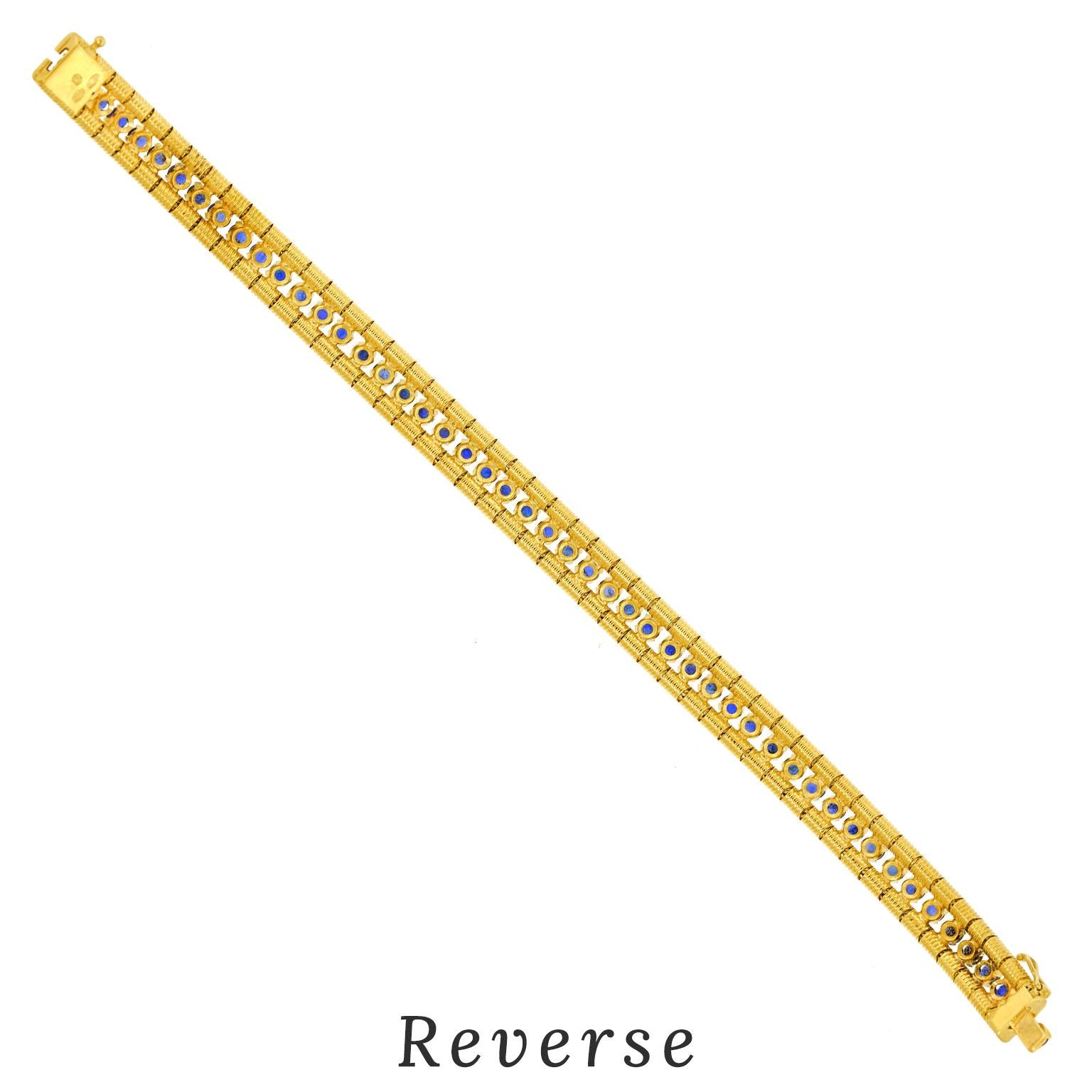 Sechziger Jahre Italienisches Saphirarmband im Angebot 4