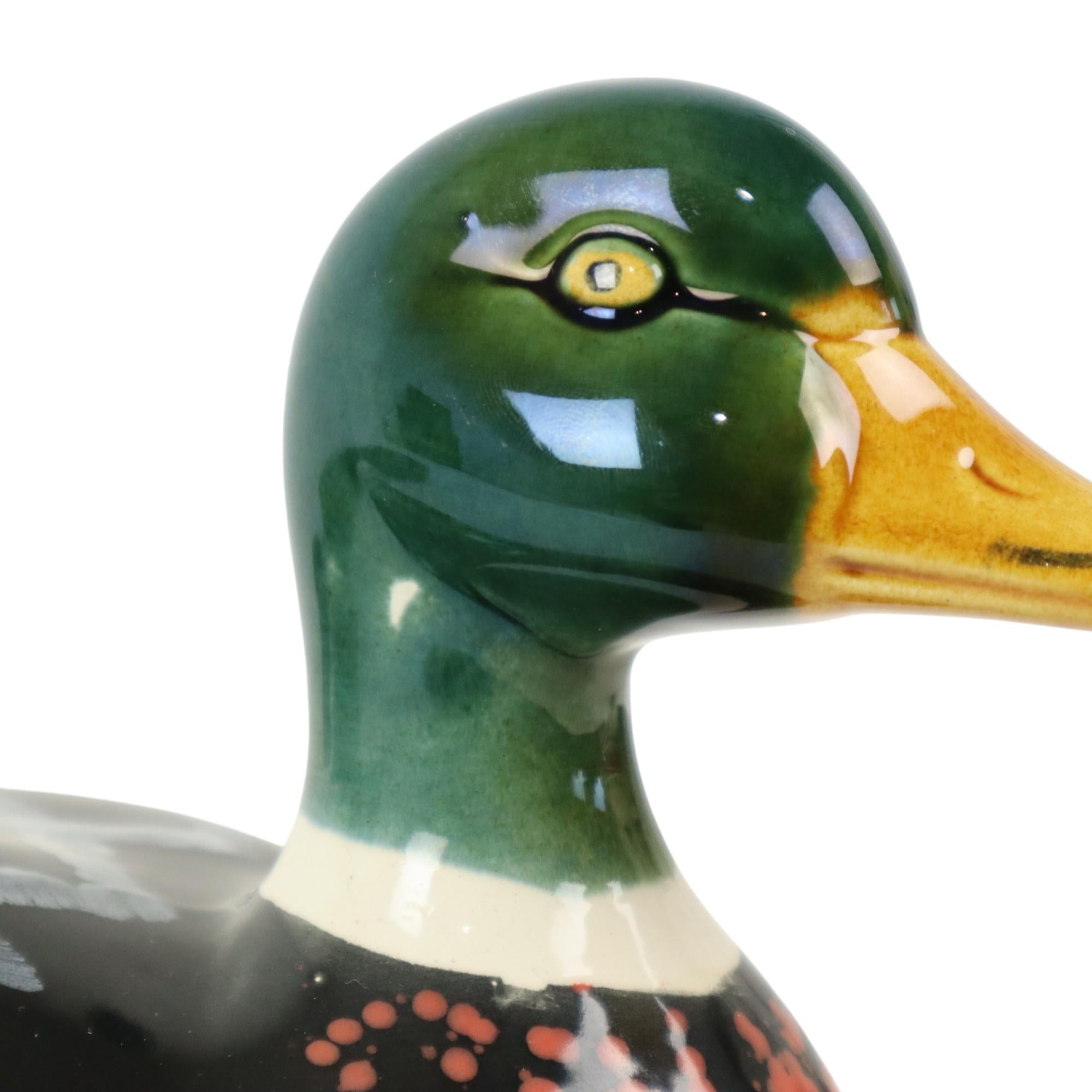 Molde de paté de terrina de pato Michel Caugant de los años 60 Loza esmaltada en venta 2