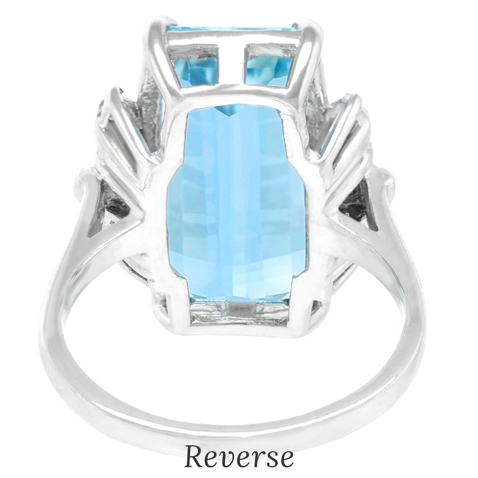 Moderner Aquamarin- und Diamantring aus den Sechzigern für Damen oder Herren im Angebot