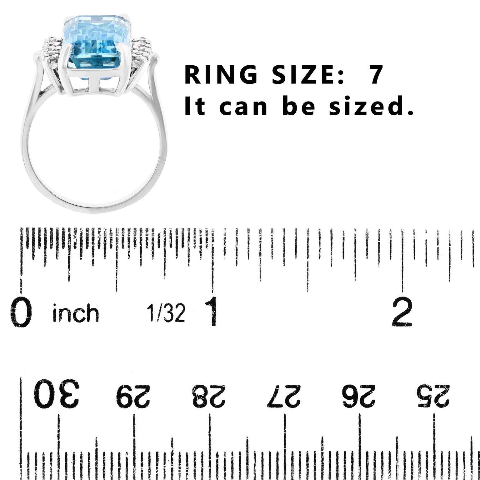 Moderner Aquamarin- und Diamantring aus den Sechzigern im Angebot 1