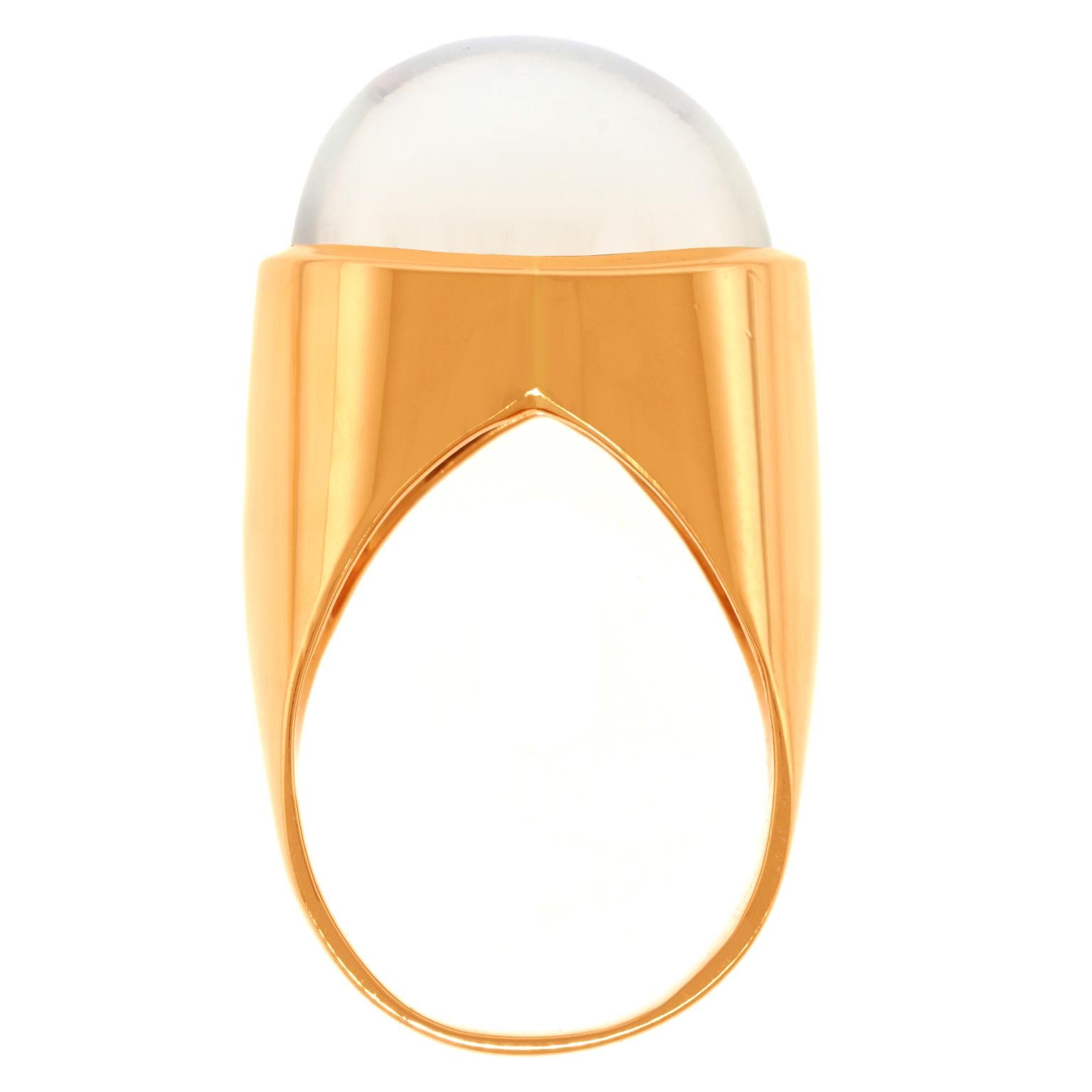 Cabochon Sixties Modernist Moonstone Ring For Sale