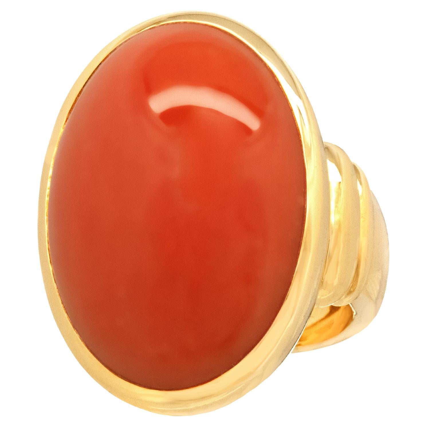 Sixties Natural Coral Fashion Ring For Sale