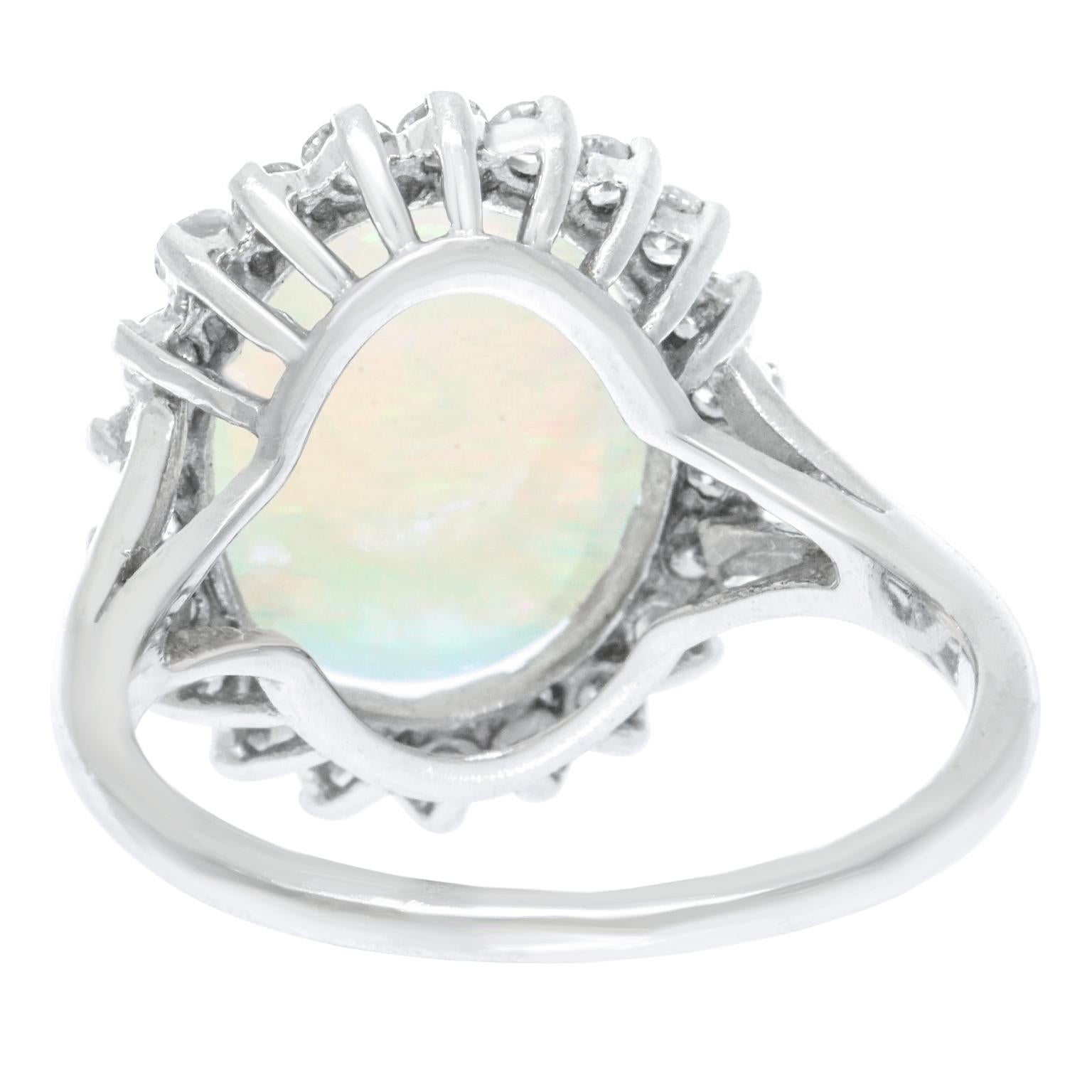 Sixties Opal and Diamond-set Gold Ring 5