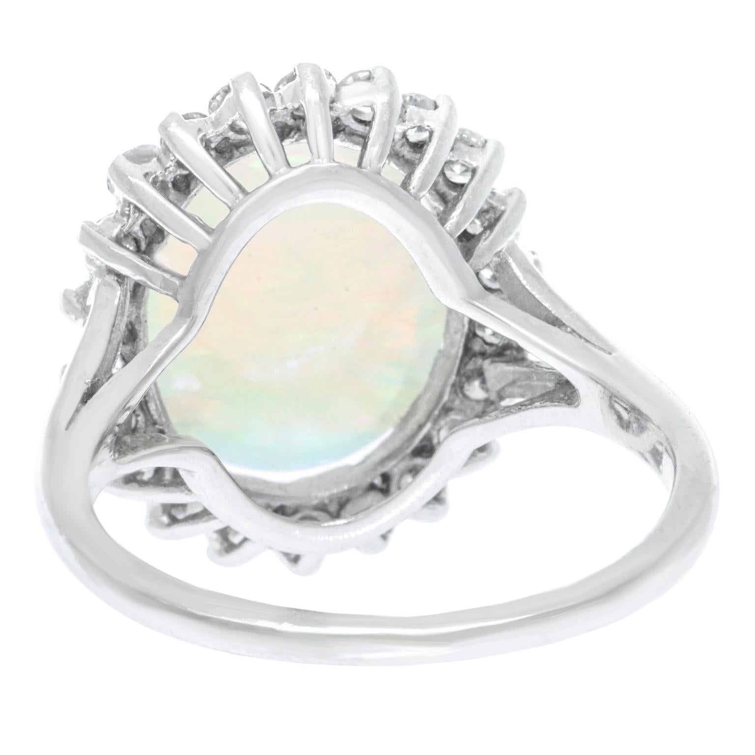 Sixties Opal and Diamond-set Gold Ring For Sale 5