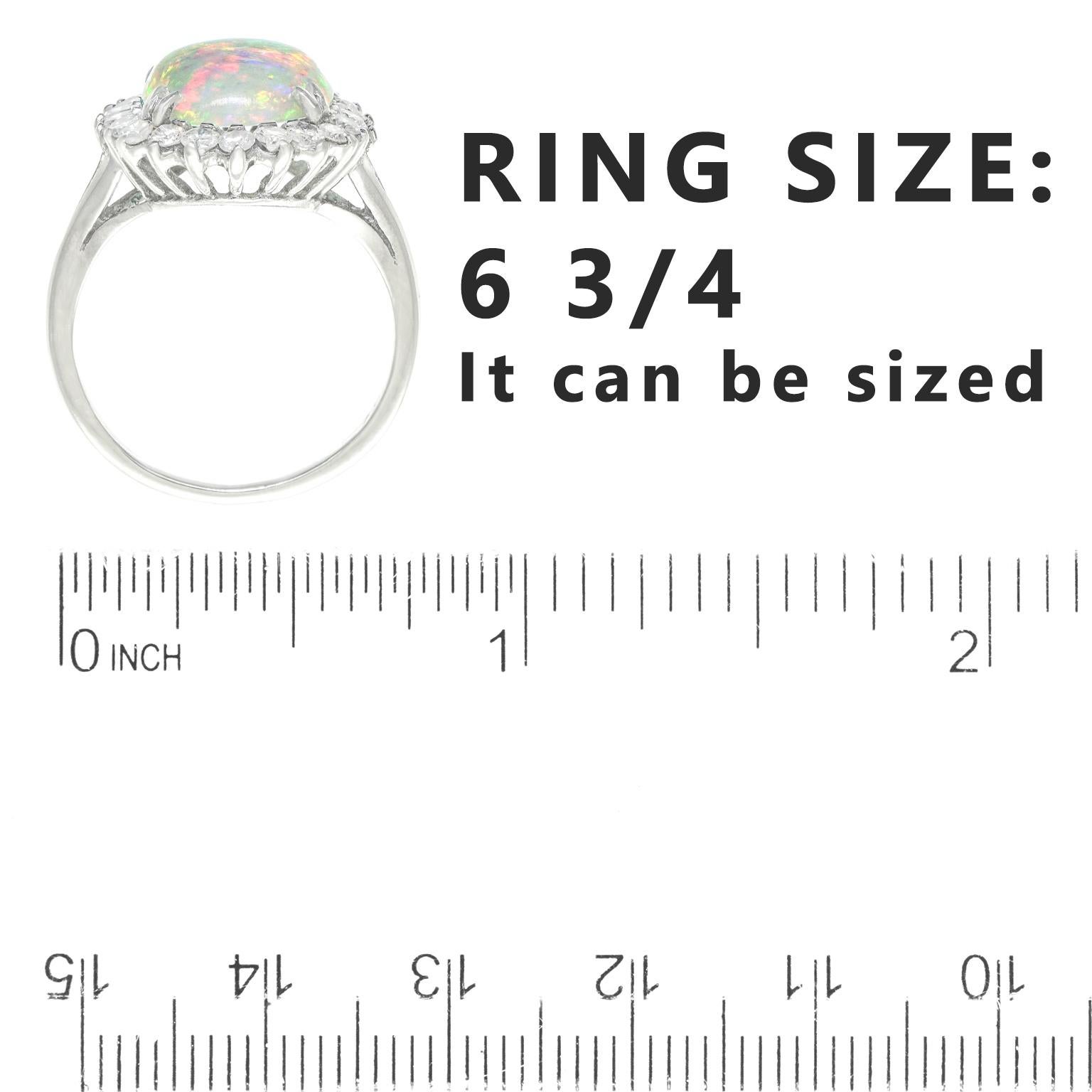 Sixties Opal and Diamond-set Gold Ring 1