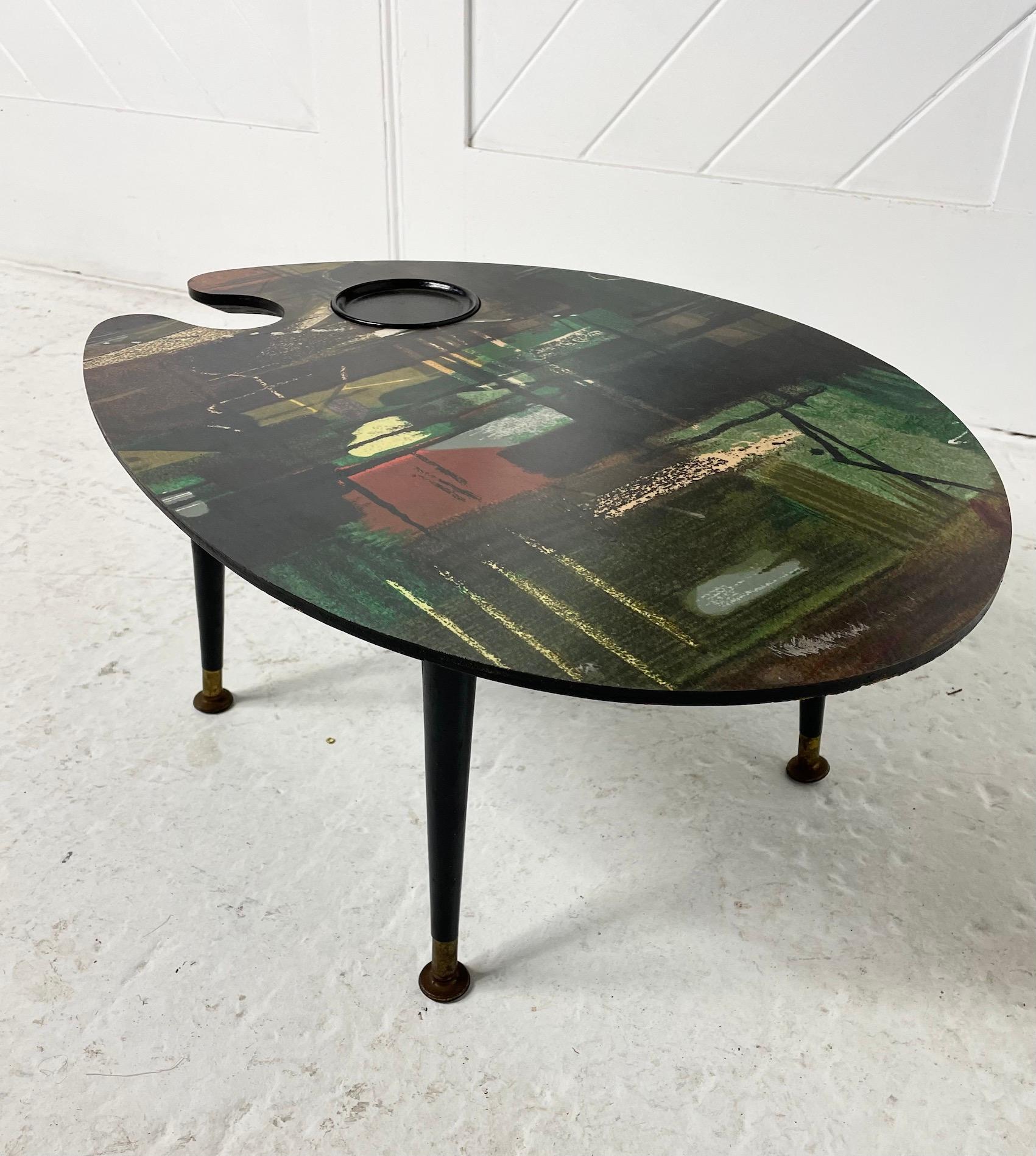 Mid-Century Modern Table à palettes des années 60 d'après un designs de John Piper en vente