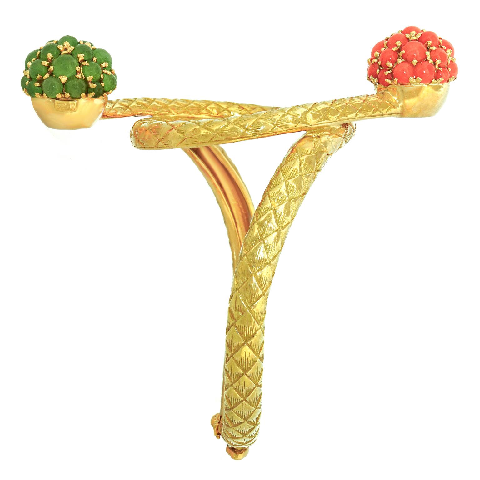 Sixties Pomellato Jade and Coral Bracelet 4