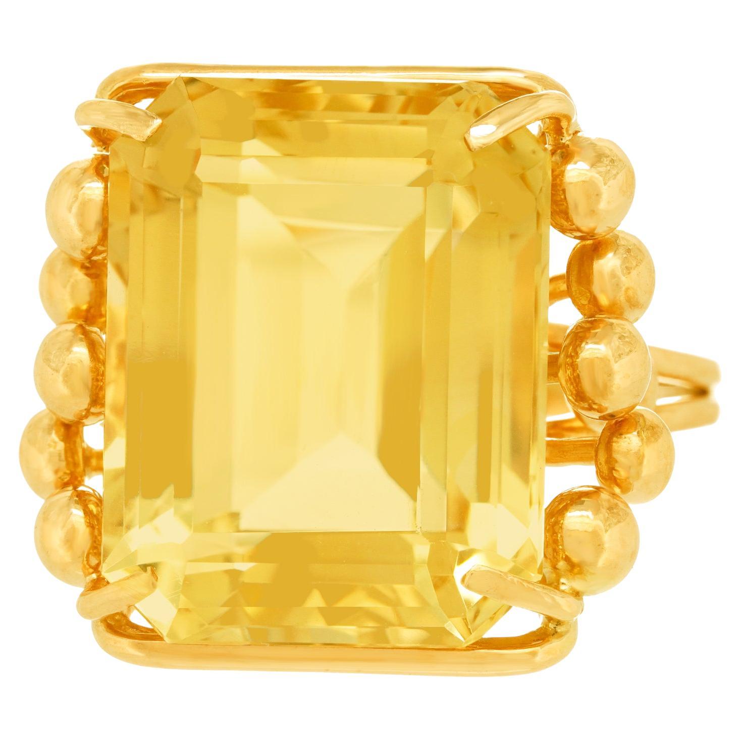  Sixties Pop Art Citrine Ring For Sale