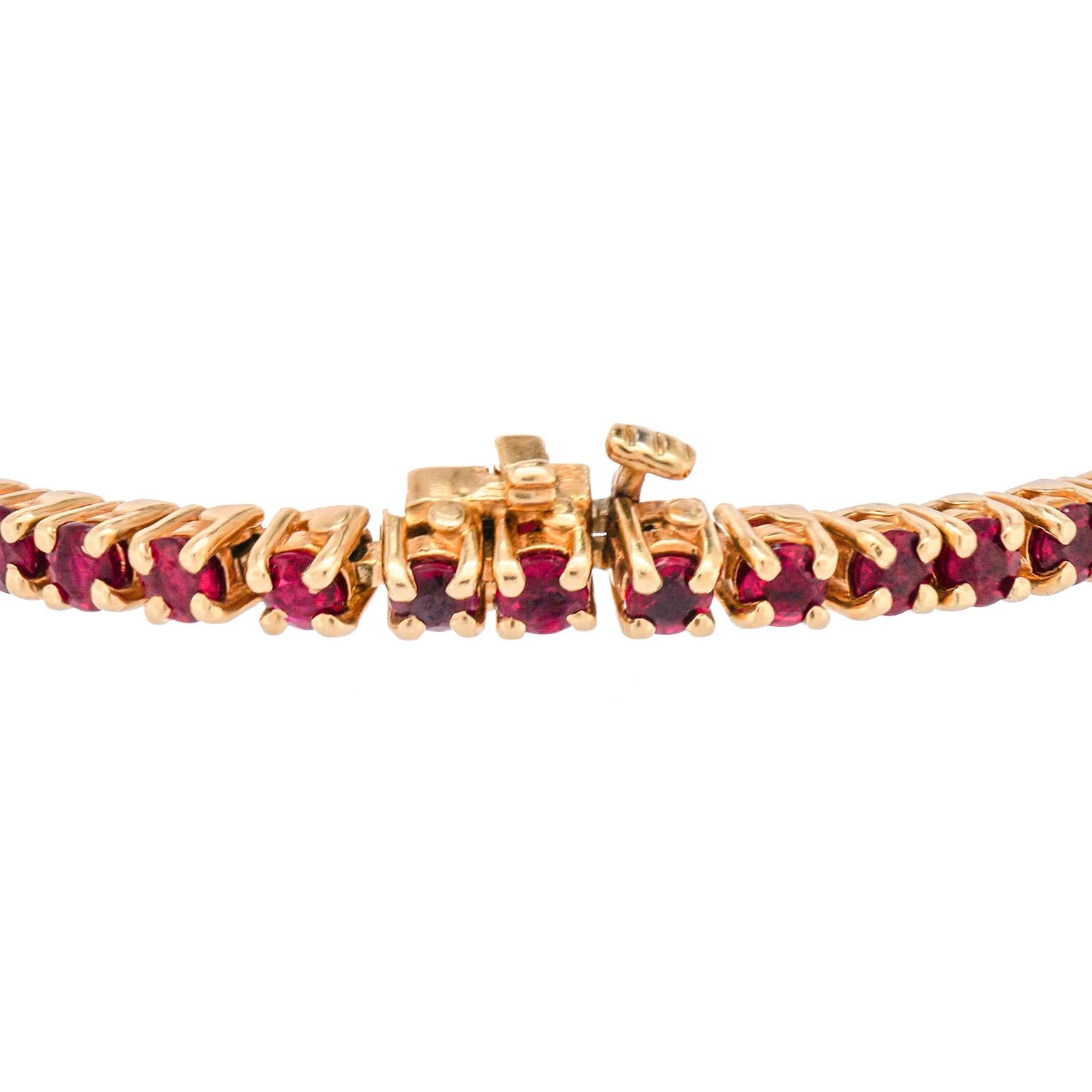 Sixties Ruby Line Bracelet For Sale 2