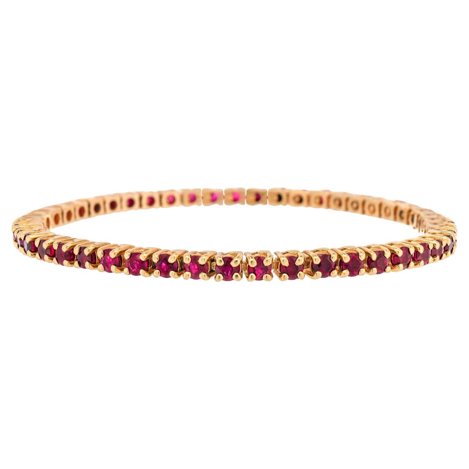 Bracelet de lignes de rubis des années soixante en vente