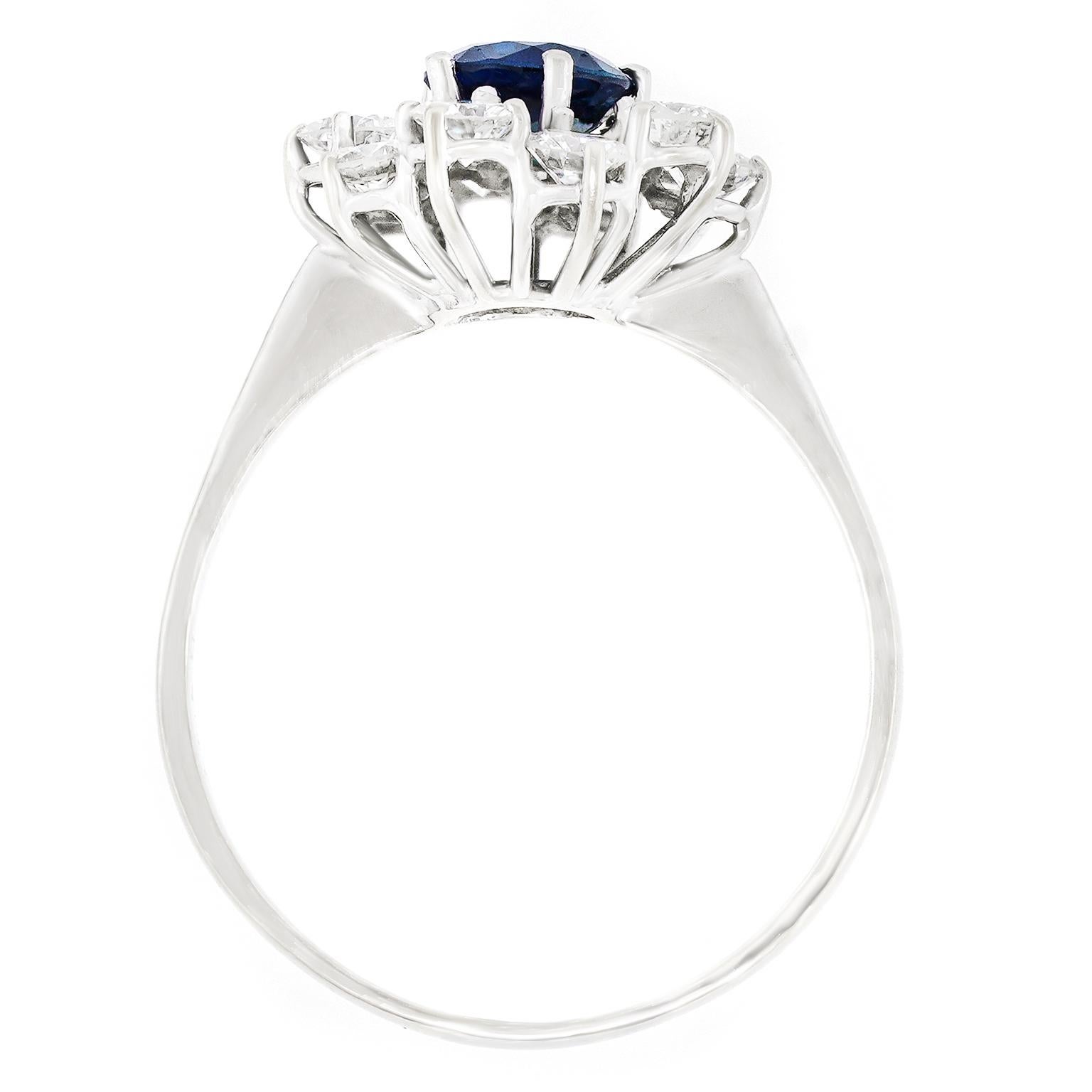 Anello con zaffiro e diamante degli anni Sessanta in vendita 4