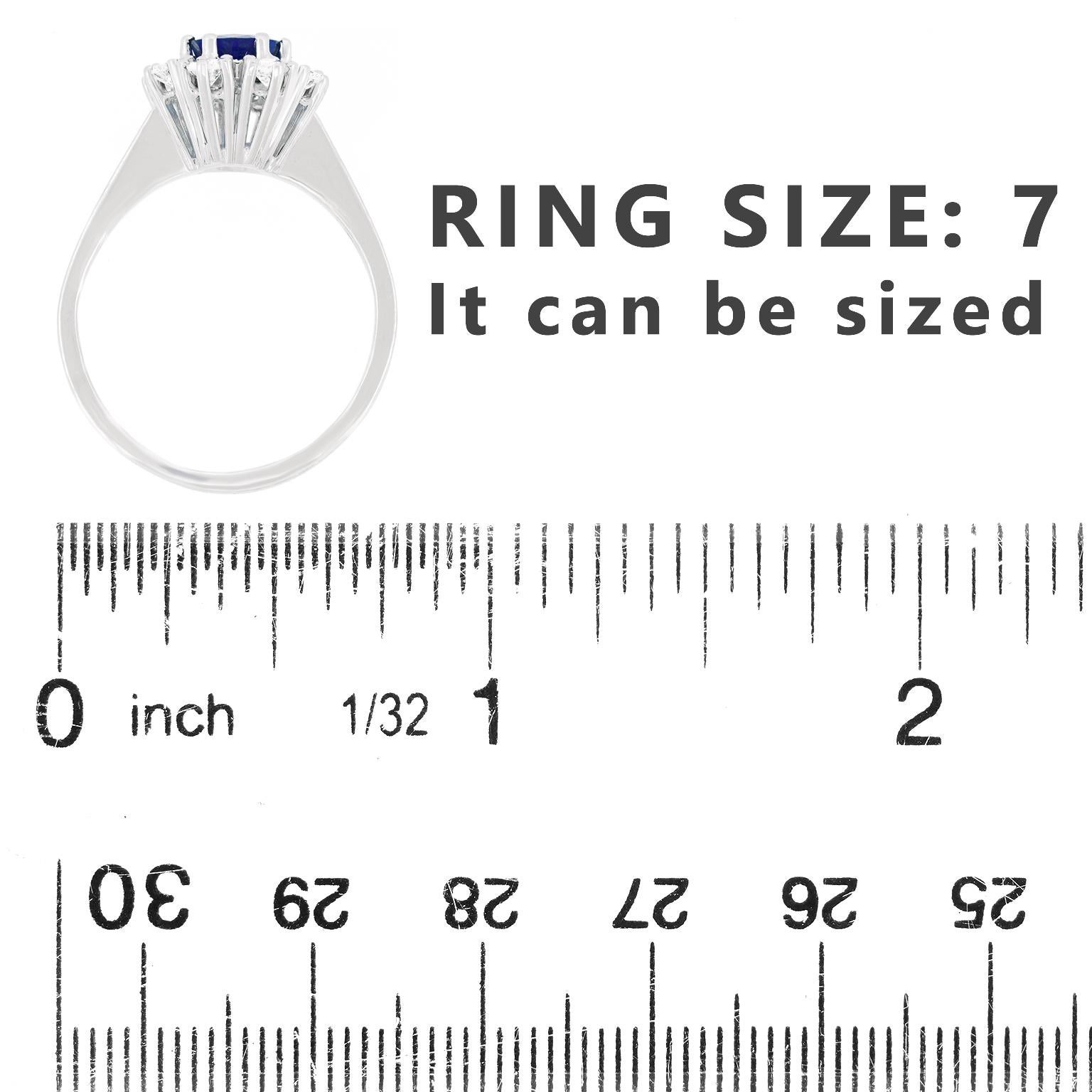 Sechziger Jahre Saphir- und Diamantring im Angebot 1