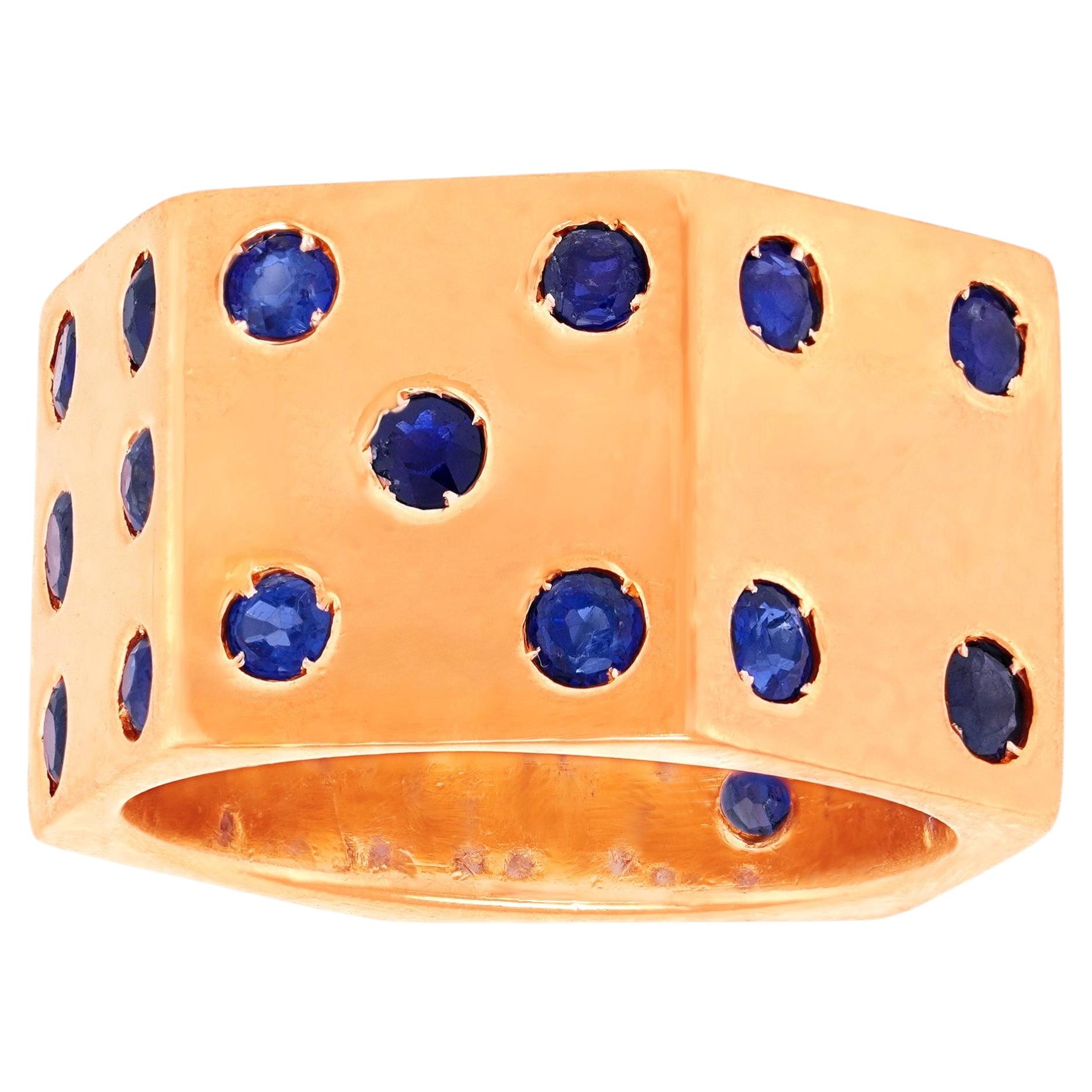 Sixties Sapphire dot Dice Ring For Sale