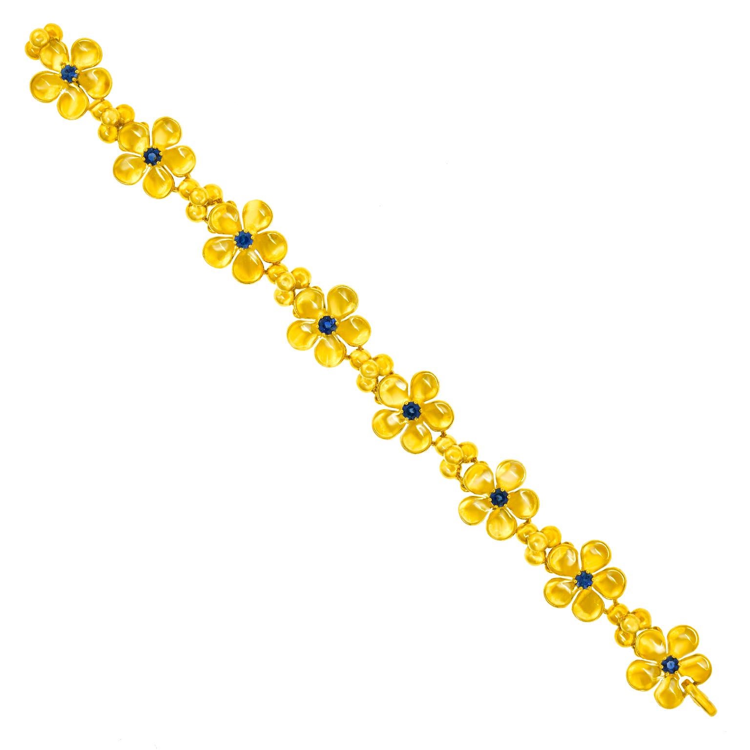 Taille ronde Bracelet des années soixante serti de saphirs Rud Murbach, Zurich en vente