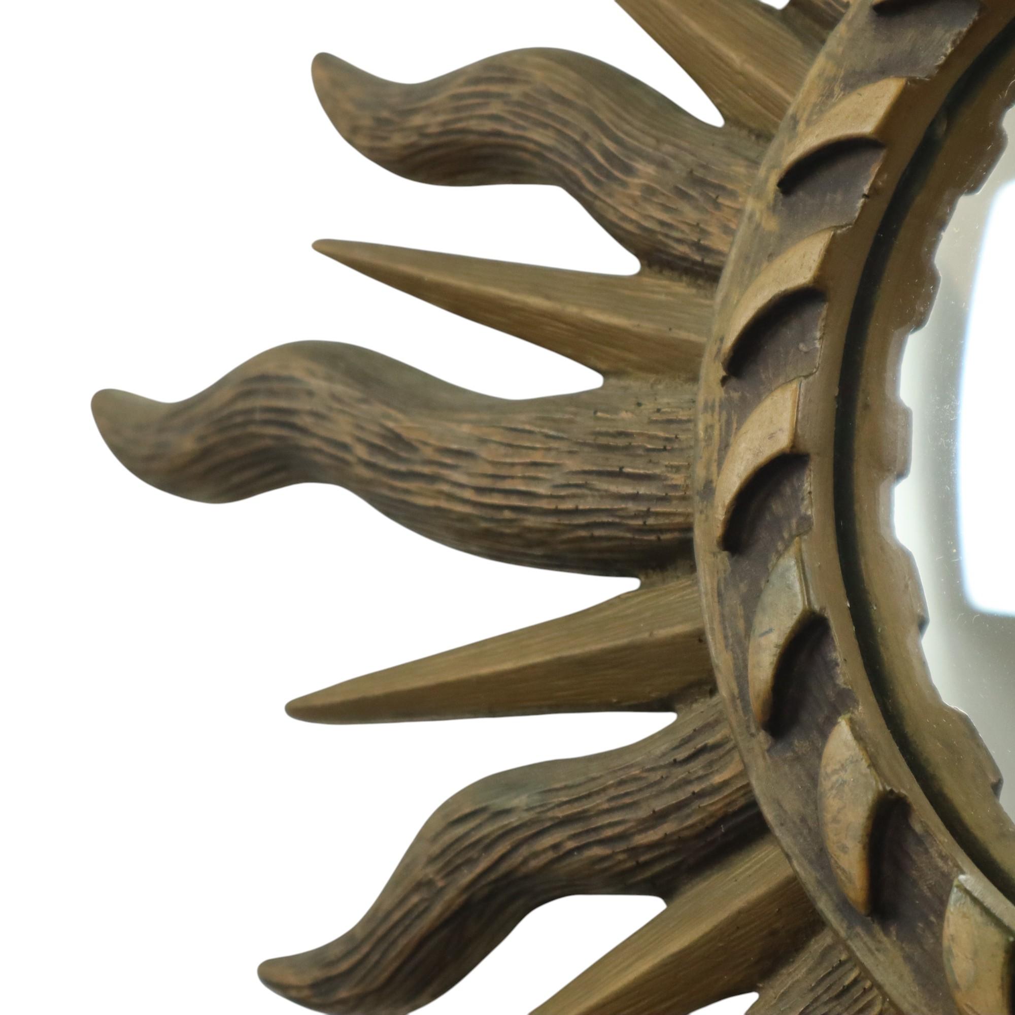Sixties Sunburst Butler Mirror Sun Mirror Ball Glass Resin 43cm For Sale 5