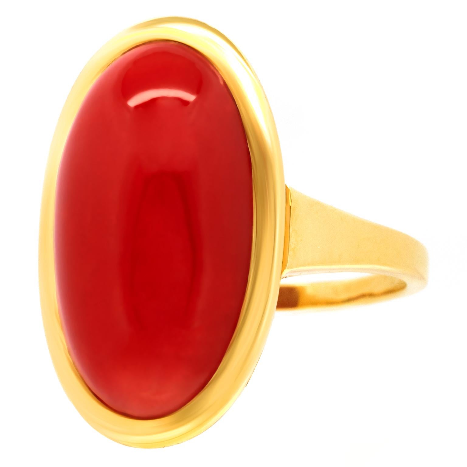 Modernist Sixties Swiss Modern Coral Ring For Sale