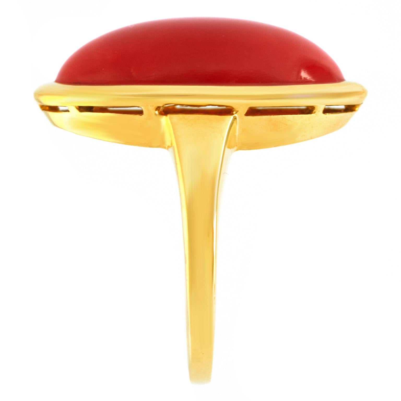 Sixties Swiss Modern Coral Ring For Sale 1