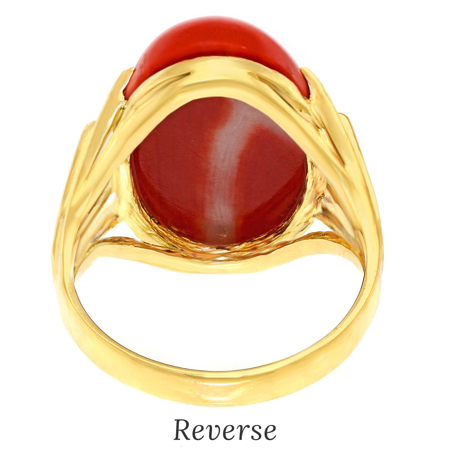 Sixties Swiss Modern Coral Ring For Sale 2