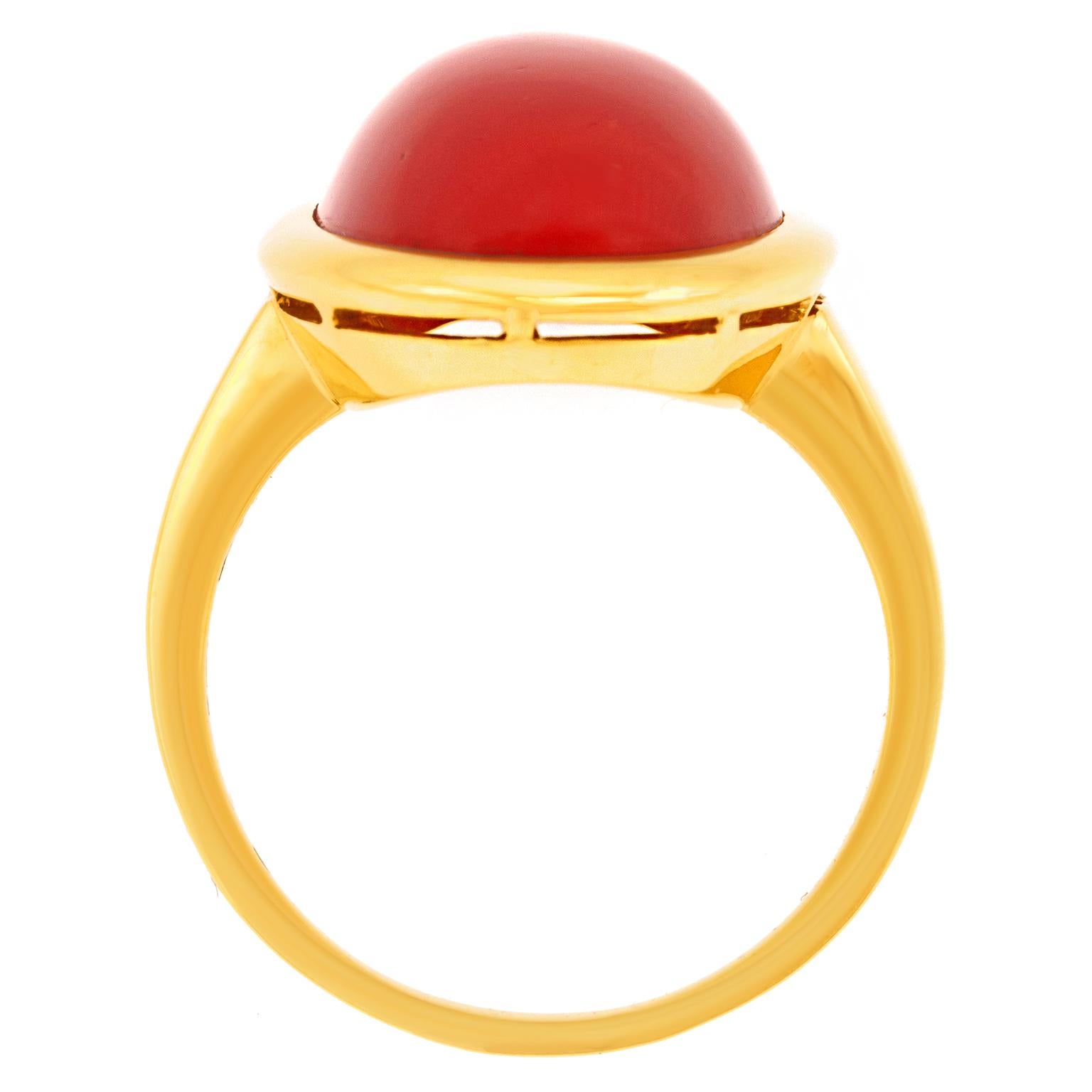 Sixties Swiss Modern Coral Ring For Sale 3