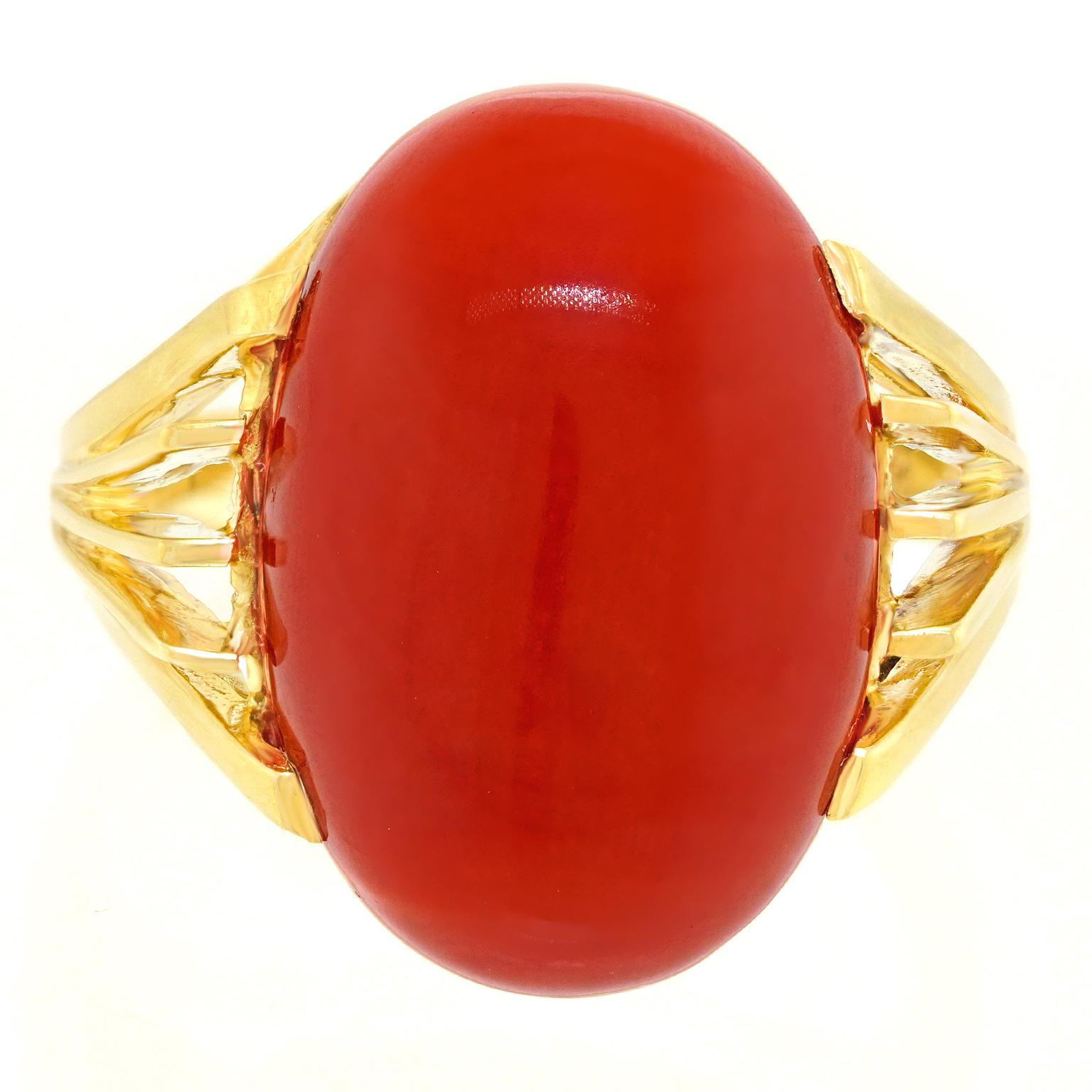 Sixties Swiss Modern Coral Ring For Sale 4