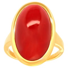 Sixties Swiss Modern Coral Ring