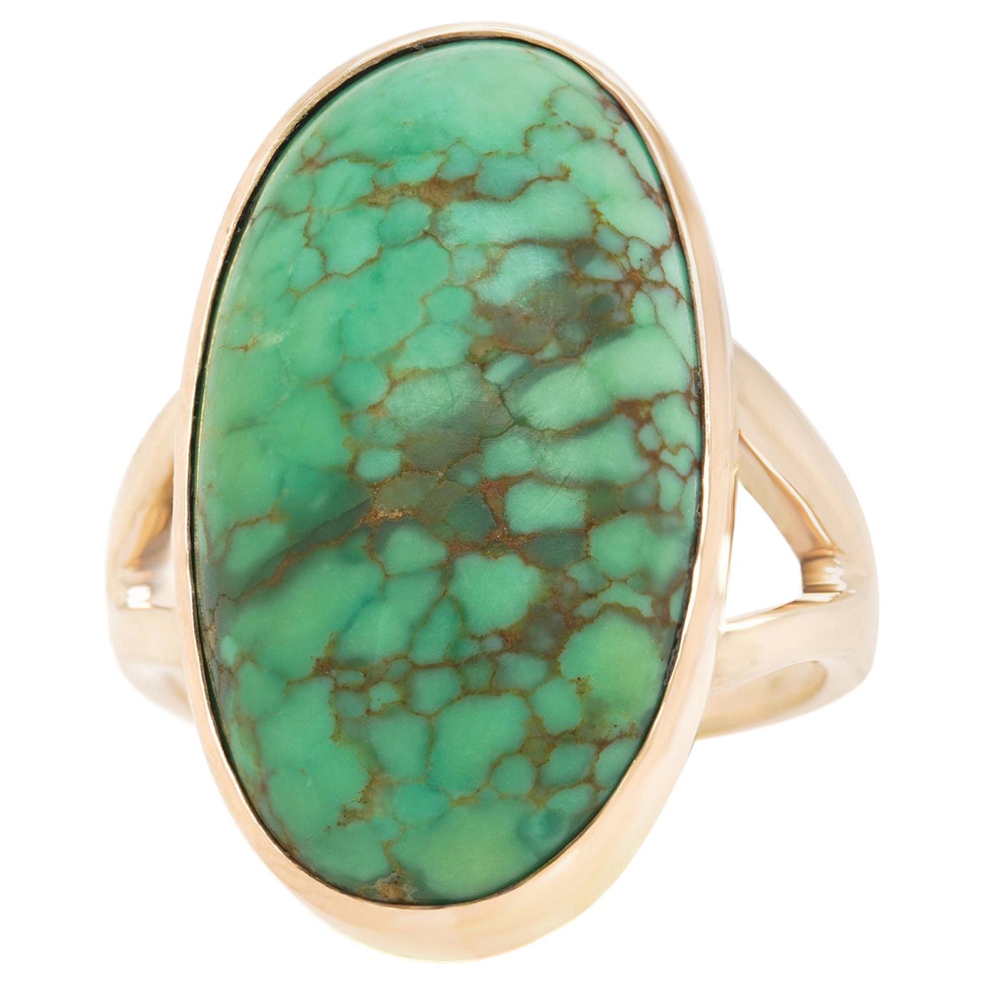 Sixties Turquoise and Gold Ring