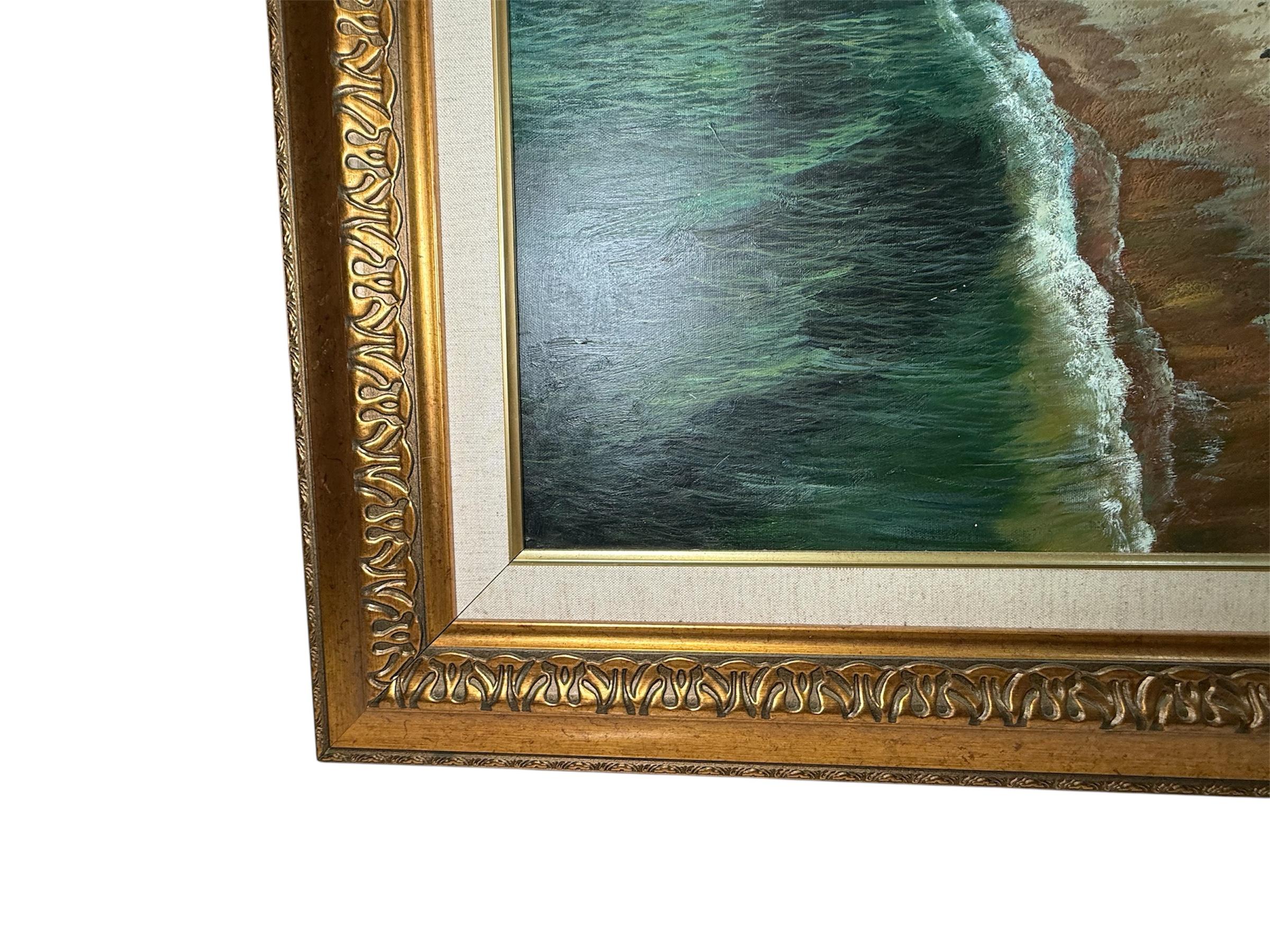 Pintura al óleo de Sixto Febus del Viejo San Juan Fortaleza histórica de San Felipe del Morro en venta 3