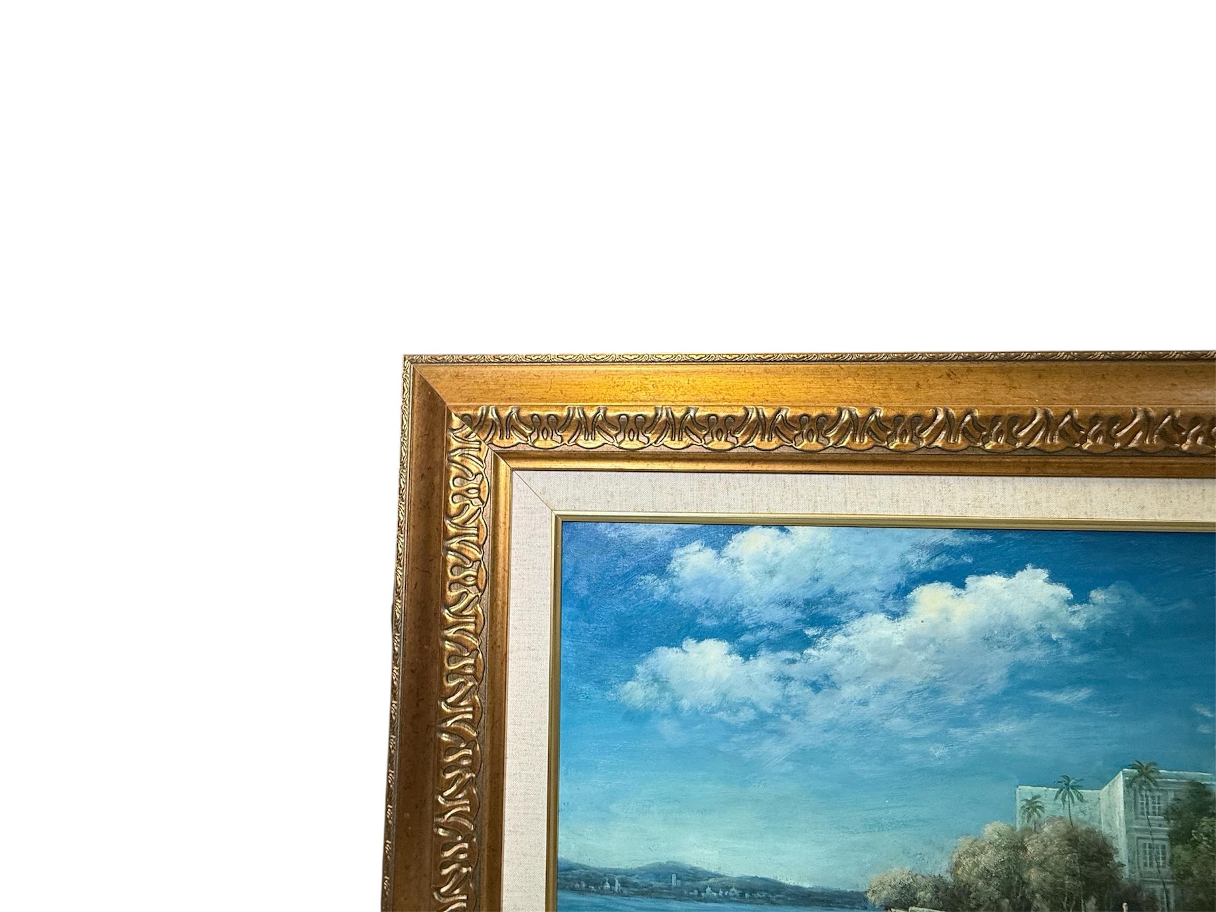 Pintura al óleo de Sixto Febus del Viejo San Juan Fortaleza histórica de San Felipe del Morro en venta 4