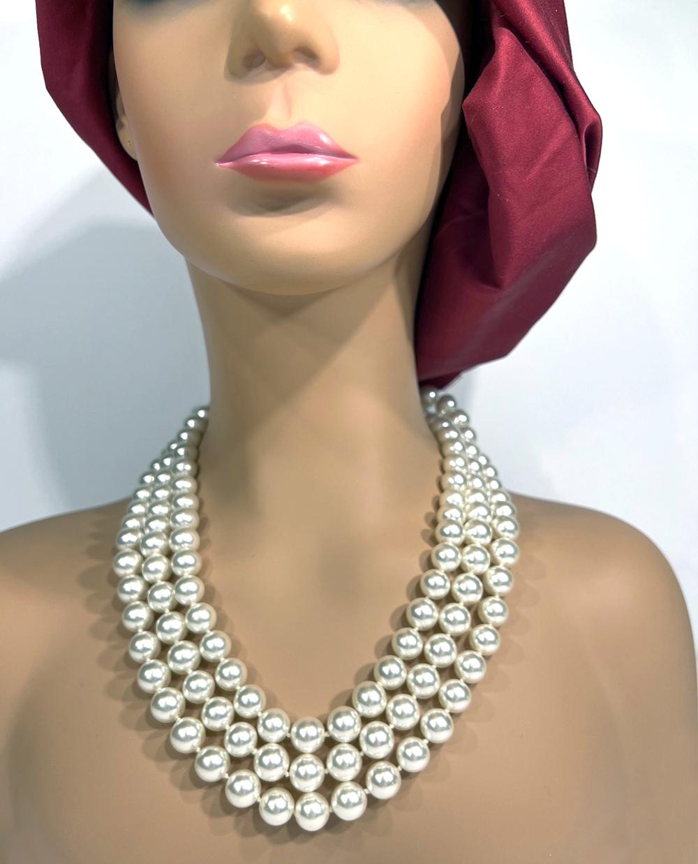 Sixty-Four Inch Rope of Vintage Bergdorf Goodman Fashion Pearls Never Worn In New Condition In New York, NY