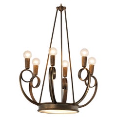 Sizable Belgian Chandelier in Brass