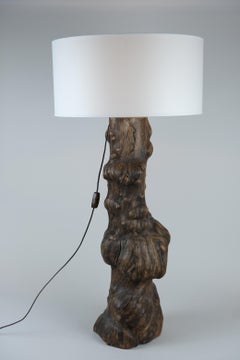Mid-Century Modern Birch Burl Floor Lamp, Finland, 1950s Design