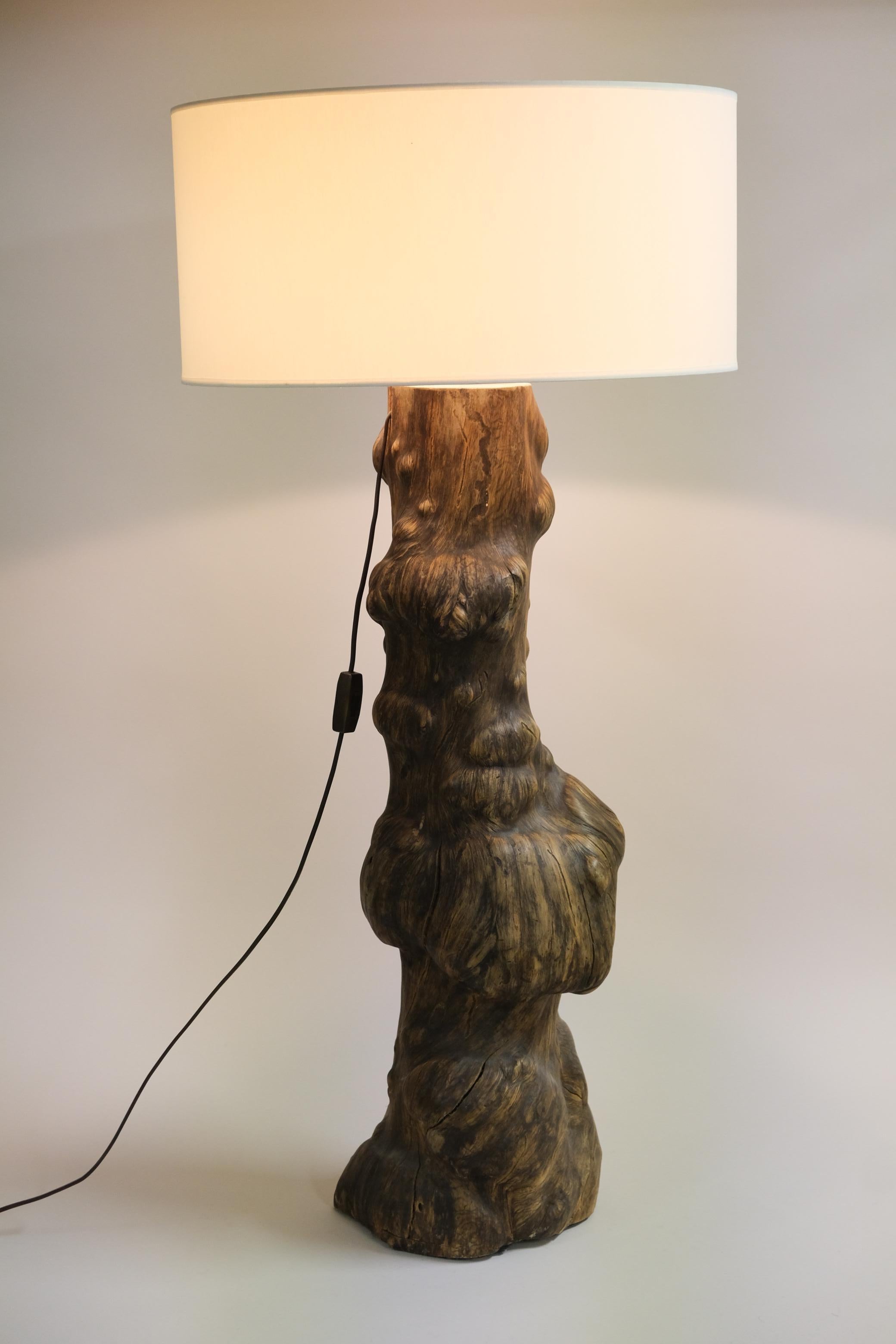 Sizable Burl Floor / Side Lamp, Finland c. 1950s Abedul en venta