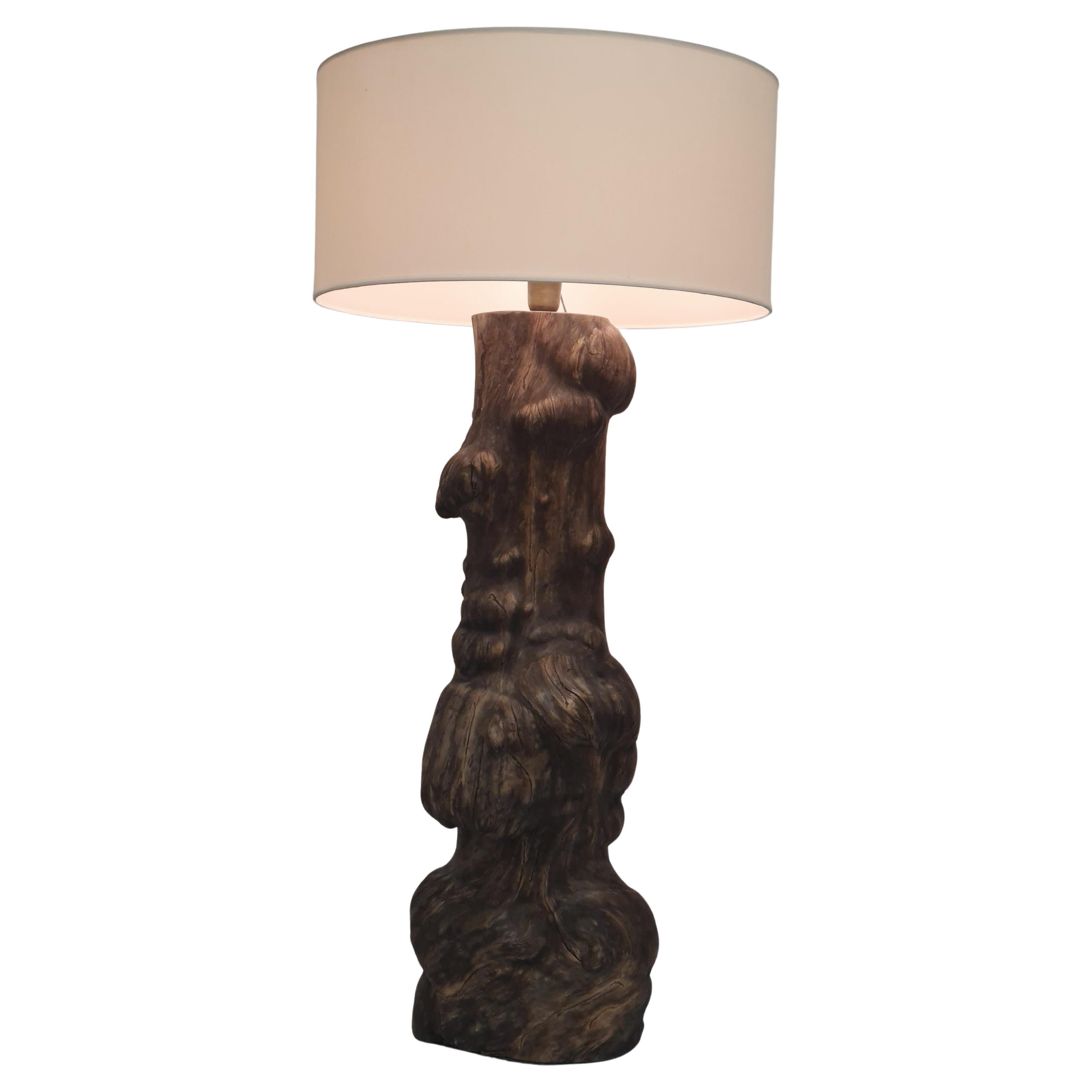 Sizable Burl Floor / Side Lamp, Finland c. 1950s