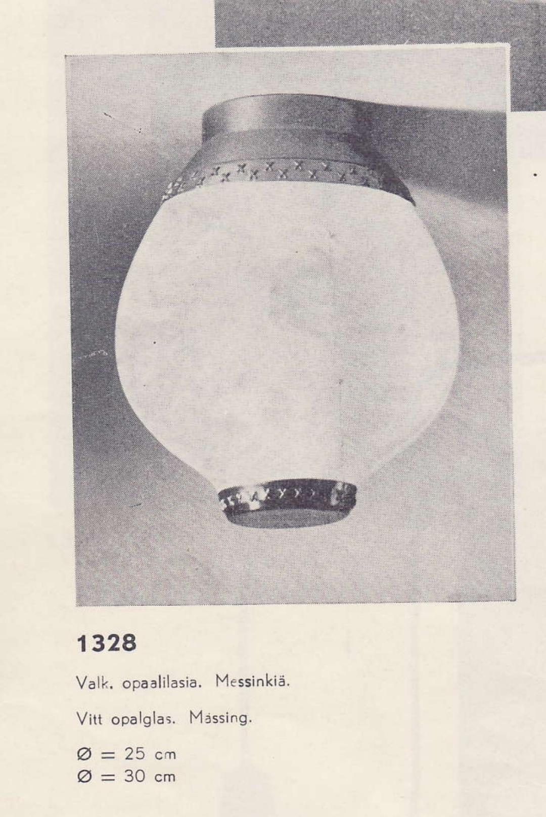 Lisa Johansson-Papé Messing & Opalin Wandhalterung Modell 1328, Orno 1950s im Angebot 3