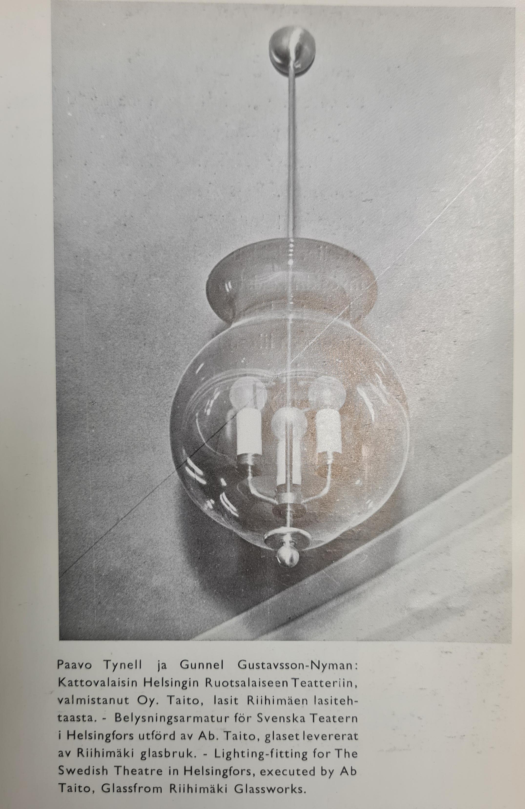 Sizable Paavo Tynell & Gunnel Nyman-Kronleuchter aus Messing und Kunstglas, Taito 1930er Jahre im Angebot 5