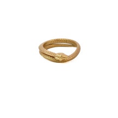 Größe 11,5, 14k Gelbgold Schlange Ring: Skulpturale Schlange Band