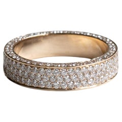 Größe 6.5, 18K 1.6TCW Diamantband, Hochzeitsband, Rose and Choc, Diamant Hochzeit