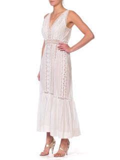 Size 8 Reworked Edwardian Organic Cotton & Lace Dress