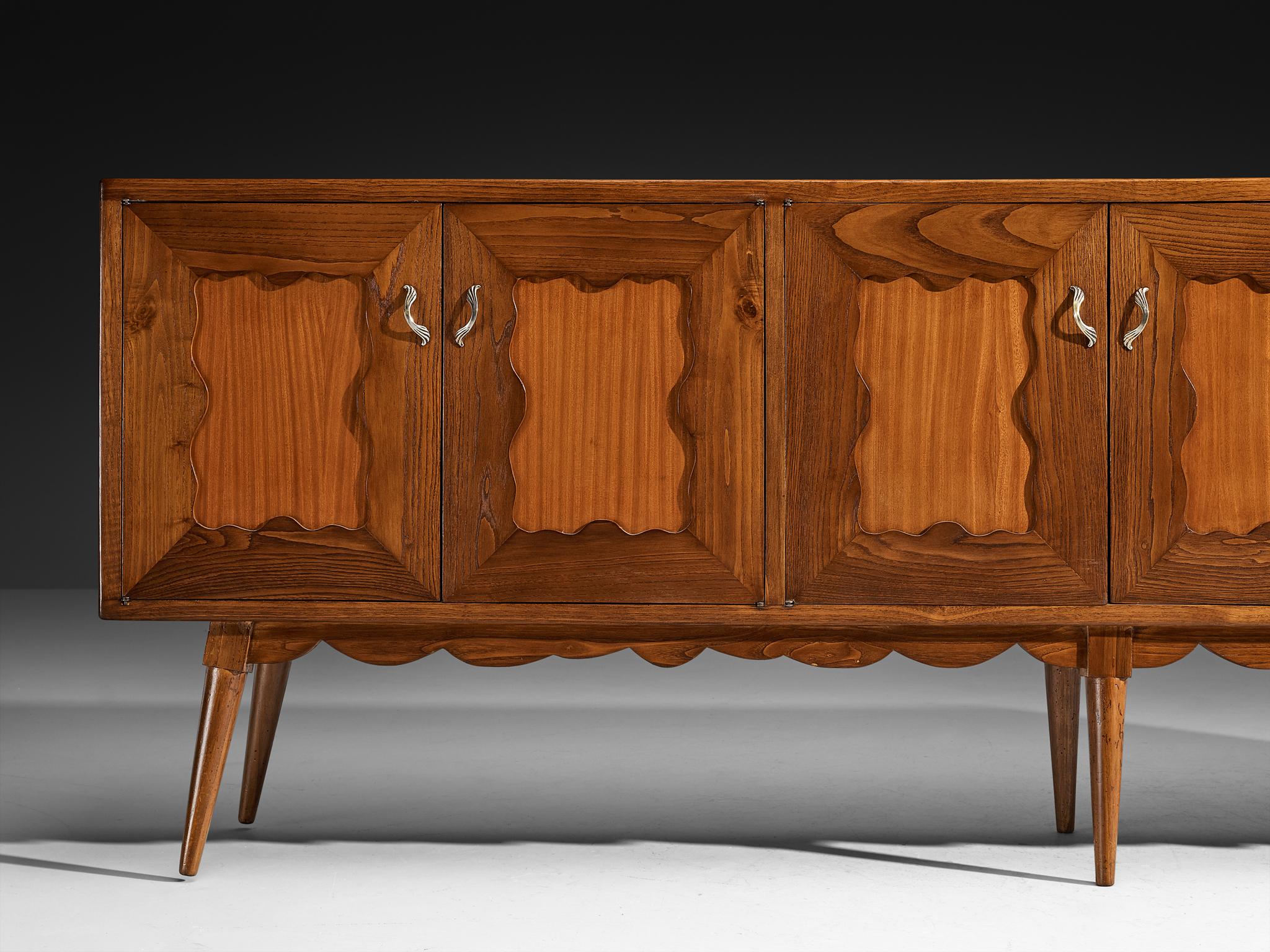 Aparador Art Decó italiano de madera de gran tamaño 270 cm/106 pulg. de ancho Italiano en venta