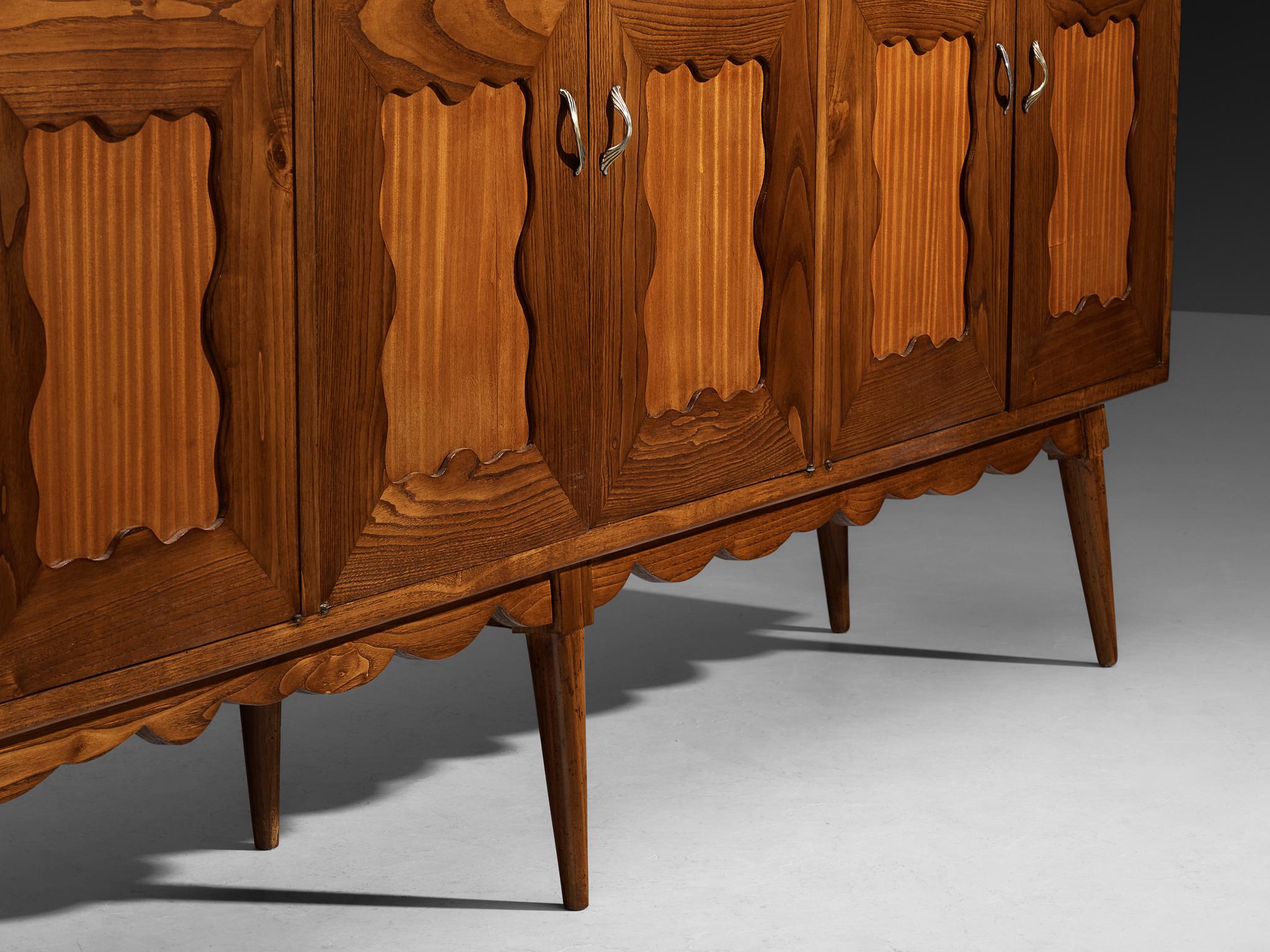 Aparador Art Decó italiano de madera de gran tamaño 270 cm/106 pulg. de ancho en venta 3