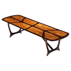 Sizeable Italian Marquetry Coffee Table in Walnut and Mahogany