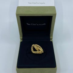 SIZING CHARGE Van Cleef & Arpels 18k Yellow Gold Braid Rope Motif Ring with Box