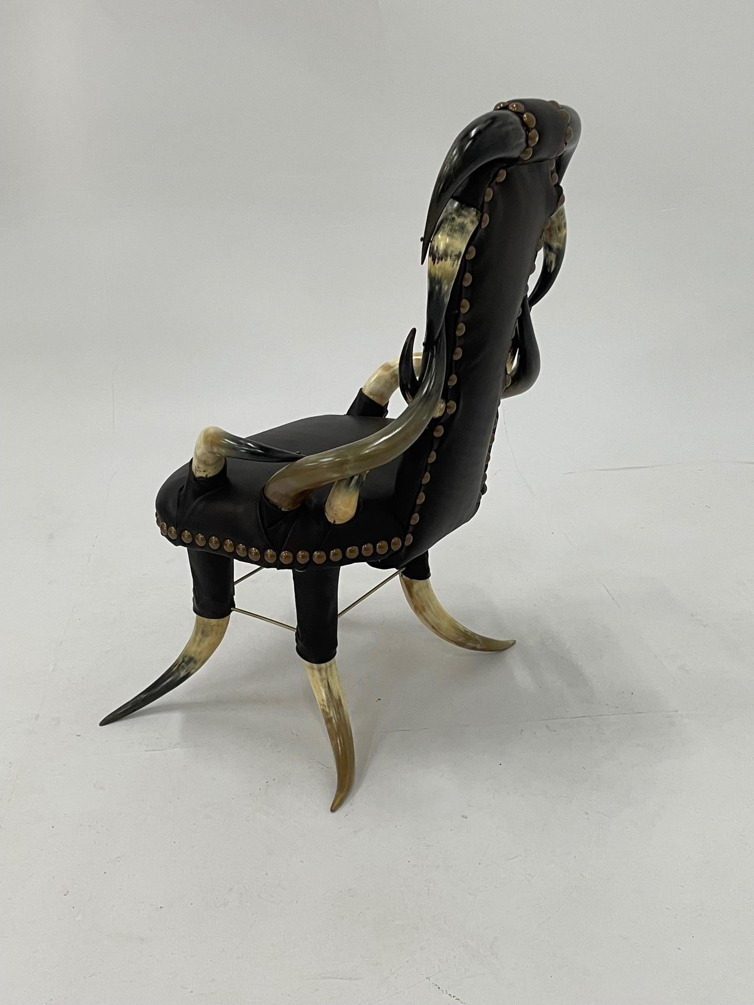 Sizzling Hot Late Victorian Black Leather Armchair In Good Condition In Hopewell, NJ