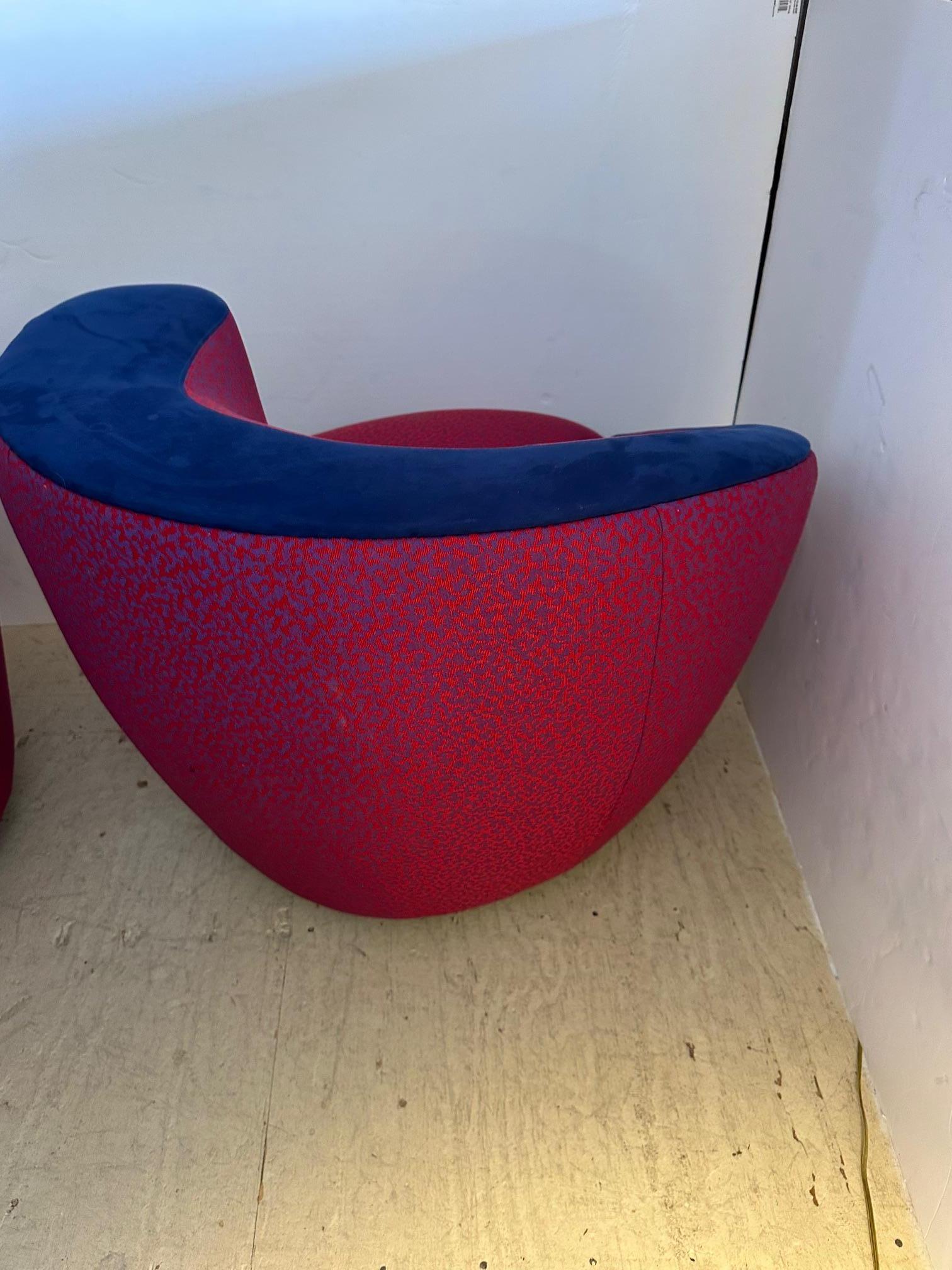 Sizzling Hot Nautilus Upholstered Swivel Club Chairs For Sale 4